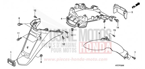 GARDE-BOUE ARRIERE PES1258 de 2008
